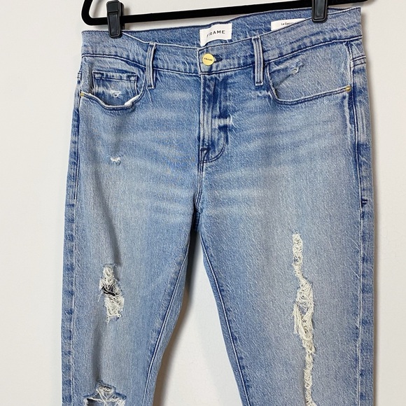 Frame Le Garcon Mid Rise Beldon Rips Distressed Jeans - Picture 8 of 15